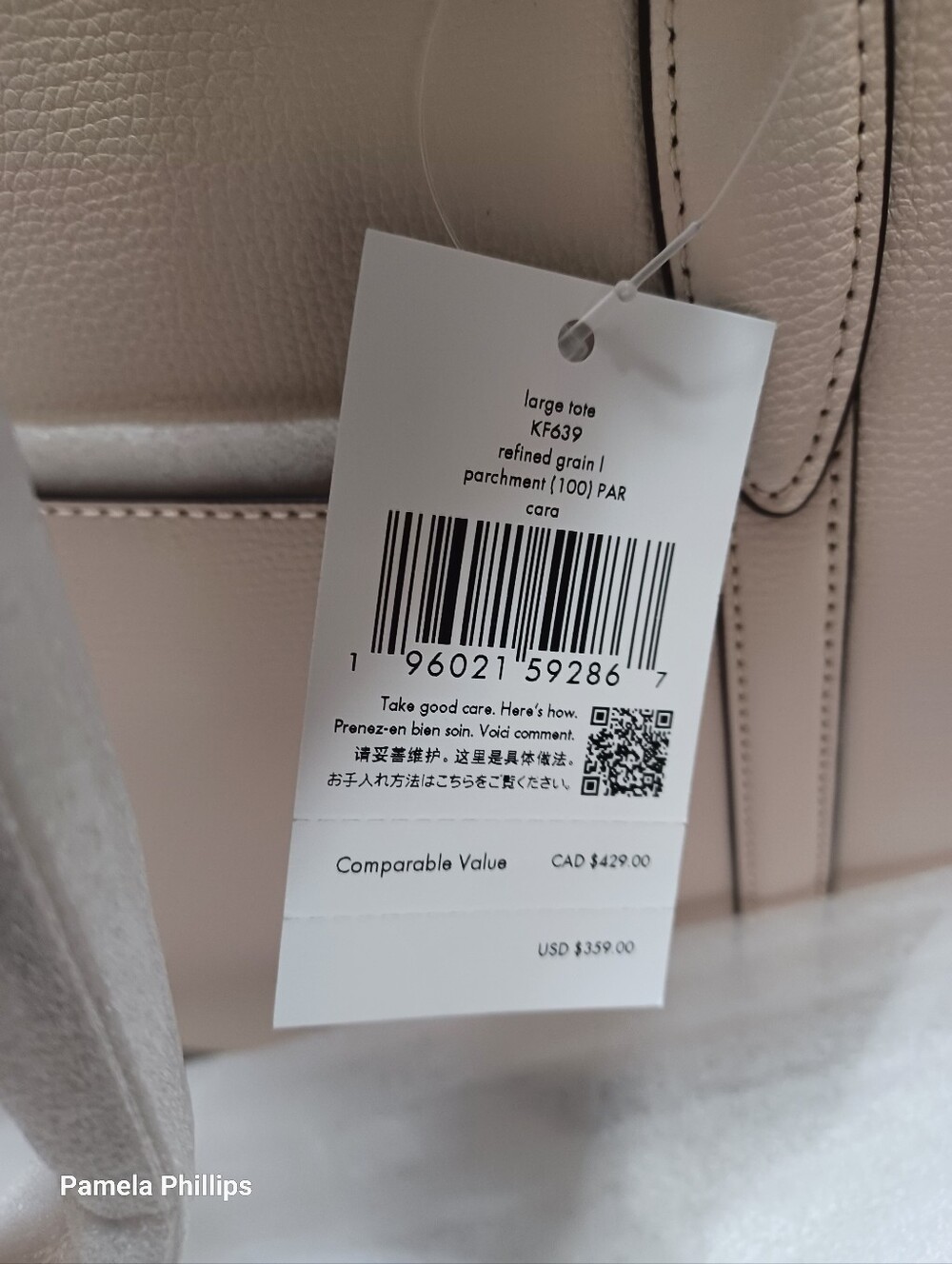 kate spade Cream Leather Tote with Front Pocket - Picture 8 of 8